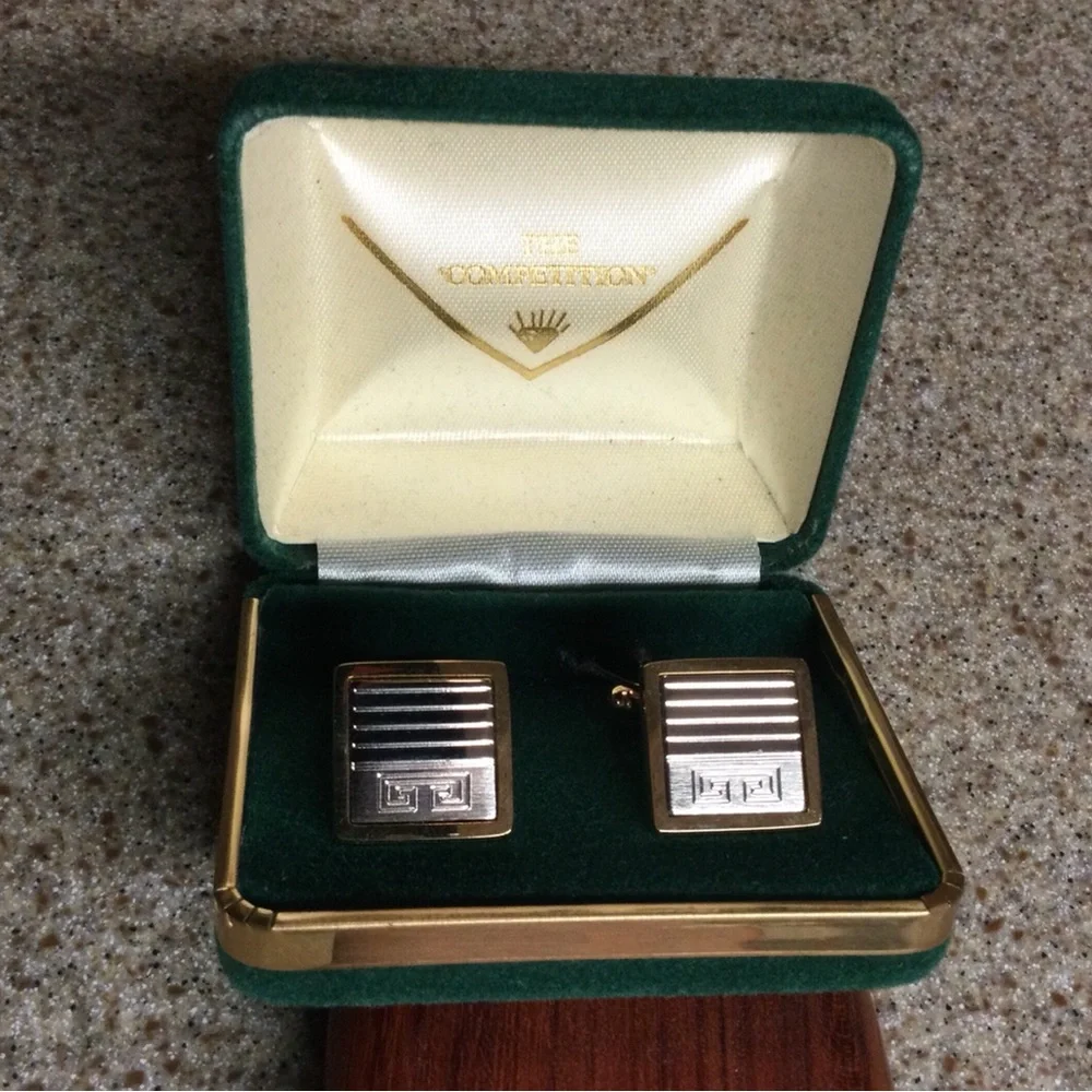 Vintage Classic Gold & Silver two tone Men’s Square Cufflinks